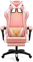Ergonomic Chair Gaming Seats,Home Computer Office Chair Gaming Gaming Chair with Footrest Racing Computer PC Lift Swivel Chai (Color : Pink, Size : B) Beauty Comes