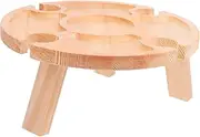 HIAKDOFT 1Pc Outdoor Portable Round Folding Table for Wine and Snacks Compact Lightweight Design for Camping Beach Parties and Picnics Durable Storage Table for Convenient Use
