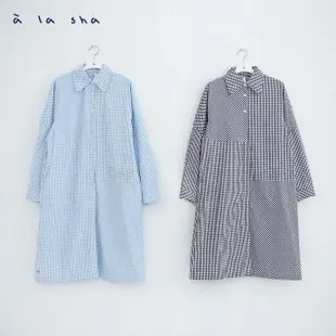【a la sha】家族日系格紋長袖洋裝