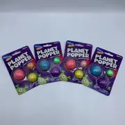 4 PCS Planet Popper Fidget Flat Surface Flyers Pop Ball Throw Squishy Fun Toy