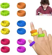 Pack of 12 Anti-Stress Toy Sensory Rings Pack of Rings Fidget Decompression Toy Sensory Fidget Anti-Stress Toy for Children Stress Relief Anxiety Autism and ADHD