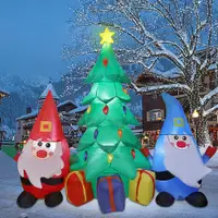 在飛比找松果購物優惠-【裝飾燈大師】電動充氣-兩個小矮人與聖誕樹 (7.2折)