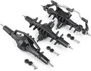 1/10 Front and Rear Axle Set for Axi&al S&CX10 AX90021 1/10 RC Crawler Car Upgrade Parts Complete Metal Front/Middle/Rear 6X6 Axle Aluminum Front & Rear Portal Axles(1Set)