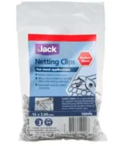 Jack NETTING CLIPS 16x2mm 500Pieces Galvanised Steel *Australian Brand