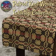 Patriots Knot Black, Khaki, Red Woven 34" 52" Table Runners 32" 56"