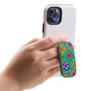 Kickstand Grip AddOn, Universal Phone Holder, Retro Floral Design