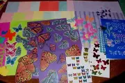 BUTTERFLY STICKERS/ STENCIL/ BUTTONS/ DIE-CUTS FOR SCRAPBOOKING & PAPER CRAFTS