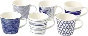 Royal Doulton Pacific Collection 6-Pieces Mugs Set, 260 ml Capacity
