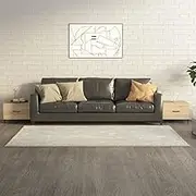 Generic Coffee Table with Metal Legs 2 pcs Sonoma Oak 50x50x40 cm