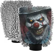 XYMZR Clown Halloween Absorbent Microfiber Car Wash Mitt, Funny Cute Anime Scratch Free for Cars Cleaning, Home Cleaning Mitts, 2 Pack, 10.24” L x 7.09” W