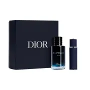 Dior Sauvage Parfum 100ml Refillable and Travel Spray 2 Piece Gift Set