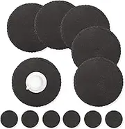 Neween Round Placemats and Coasters Set of 6, 34 cm Braided Woven Table Mats Wipeable Heat Insulation Table Placemats for Kitchen Dining Table Home Restaurant Hotel (Black)