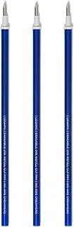 Legami - Erasable Gel Pen Refill, Set of 3, Height 13 cm, Thermal Sensitive Ink, Blue, tip 0.7 mm