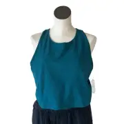 NWT Beyond Yoga Spacedye Focus Cropped Tank IN DEEP SEA COLOR SZ-2X