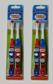 2 Brush Buddies Thomas & Friends Kids Train 2 Tooth Brush Packs Good Hygiene