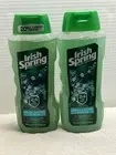 Irish Spring Deep Action Scrub 24 Hour Body Wash Gel Douche 18ozs Lot/2