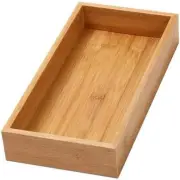 Bamboo Drawer Organizer Storage Box for Kitchen Drawer, Junk Drawer, Office, Bed