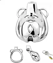 BDSM stainless steel chastity cage men's penis cage cock cage with penis ring SM bondage chastity belt chastity sex toy penis cage for men(54mm)