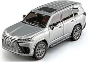 Scale Finished Model Car 1:24 Scale for Lexus LX600 SUV Simulation Exquisite Diecast Car Model Metal Replica Vehicle Collection Die-cast Vehicle(Chrome)