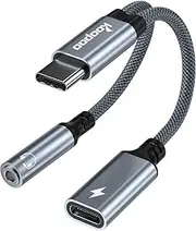 2 in 1 USB C to 3.5mm Headphone and Charger Adapter-USB C to 3.5 Headphone Jack Adapter,KOOPAO USB C PD 3.0 Quick Charging Port 60W Fast Charge Cable compatible for samsung Galaxy S23 S23+ S23 Ultra