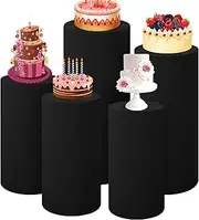 3/5 Pack Party Cylinder Covers, Cylinder Pedestal Covers, Stretch Tanning Fabric Covers, Cylinder Pedestal Protective Cover (Color : #2, Size : 5PCS)