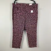 Old Navy Pixie Ankle Pants Size 18 Pink Navy Leopard Animal Print