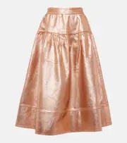 [Ulla Johnson] Ulla Johnson Astrid foiled denim midi skirt AU 8 metallic