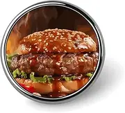 [FZMVSQH] Hamburger Steak Fast Food Printed Round Button Pin Badges Metal Pinback Buttons 1 Inch Pins for Hat Shirt Clothing Bags Decoration, Circular, Aluminum, Circular, Aluminum