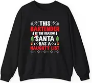 [VidiAmazing] This Bartender is The Reason Santa Has A Naughty List Joke ds069 T-Shirt
