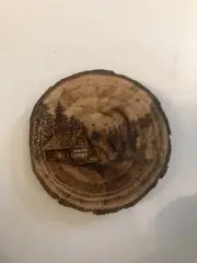 Hand Burned Pyrography Magnet -“Lost In Time”