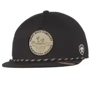 Ariat Western Mens Cap Baseball Hat Skull Desert Logo Snapback Black A300087501