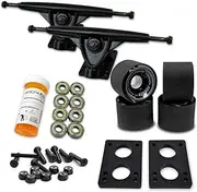 Yocaher Longboard Skateboard Trucks Combo Set w/ 71mm Wheels + 9.675" Polished/Black Trucks Package