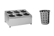 CATERCHEF STAINLESS STEEL CUTLERY HOLDER WITH BASKETS - 6 HOLES