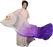 [Hcclijo] Gradient Silk Dance Props Stage Show Costume Accessory Hand Dye Flowy Extra Long