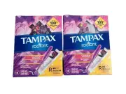 Tampax Radiant Tampons Regular Size Unscented Textured Grip 14 Count (2 Boxes)