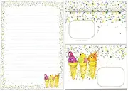 Writing Paper Set Letter Pad with Envelope for Girls Boys Kids Motif Rabbit Letter Paper Pad Lined (A5 Pad with 25 Sheets + 15 Envelopes)