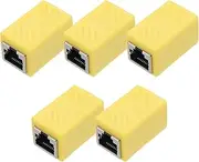 uxcell 5 Pack RJ45 Ethernet Coupler, Female to Female Cat6 Coupler Ethernet Extension Adapter Network Connector for Cat8/Cat7/Cat6/Cat5e/Cat5,Yellow