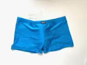 Neptio - Size L Rio Mid-cut Swim Trunks - Azure Blue/Black - Square Cut
