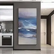 Art Wall Decoration Hand Painted - Abstract Landscape Texture Painting Large Size Sofa Hanging Painting,On Canvas Wall for Living Room Bedroom Home Stairway Decor,As Shown,100 X 200 Cm(40"X79")