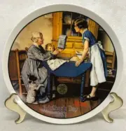 NORMAN ROCKWELL 1983 ADD TWO CUPS & A MEASURE OF LOVE MOTHERS DAY PLATE Knowles