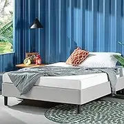 Zinus Curtis Queen Bed Base Ensemble Bed - Light Grey Fabric Mattress Base Foundation