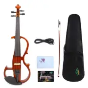 Advanced Electric Silent Violin Sweet Tone 4/4 Free Case Bow Brown #EV8
