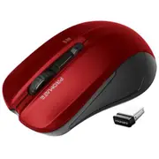 Promate CONTOUR.RED Ergonomic Wireless Mouse - Red Ambidextrous Design - 800/1200/1600 DPI - 10m Working Range - Incudes Nano Reciever - Easy Plug & Play - Compatible with Win & Mac [CONTOUR.RED]
