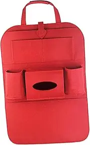 BUGUUYO 1Pc Large Capacity Seat Back Organizer Storage Bag Multifunctional Collection Holder for Magazines Insulated Material for Heat Preservation Red