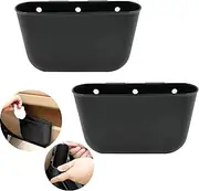 NewWe Car Trash Bag Rubbish Bin, Hanging Car Organiser, Mini Litter Container, Car Storage Box, Water Resistant Car Bin, Auto Trash Bag, 2-Pack Black