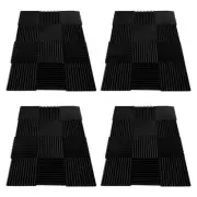 Acoustic Foam Soundproof Wall Tiles Set 48 Pcs For Studio Office Black 30x30x5cm