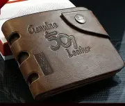 Men's Leather Billfold Wallets Vintage Male Credit Card Holder Purse Money Purse
