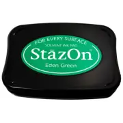 Tsukineko StazOn - Permanent Solvent Ink Pad - Eden Green For Glass