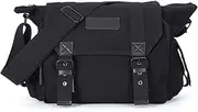 DSLR Camera Shoulder Bags Fashion Large Capacity Canva Sling Bag Fit for Nikon Fit for Sony Fit for Lens Cable Tripod Outdoor Travel(Black)