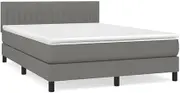Box Spring Bed with Mattress Dark Grey 153x203 cm Queen Size Fabric,Beds & Bed Frames 66.8KG-3283198
